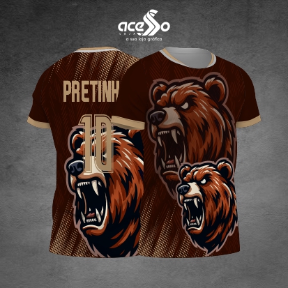 Template Interclasses - Urso feroz marrom 2025 - ARTE VETOR