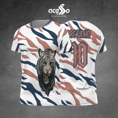 Template Interclasses - Tigre Branco ondas 25- ARTE VETOR