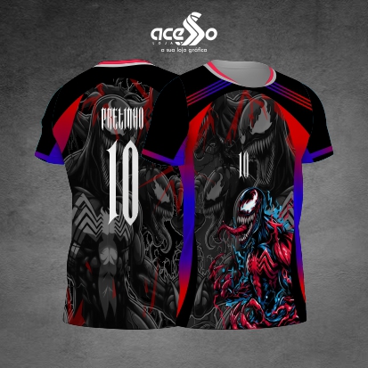 Template Interclasses - Venom Degradê blue red 25 - ARTE VETOR