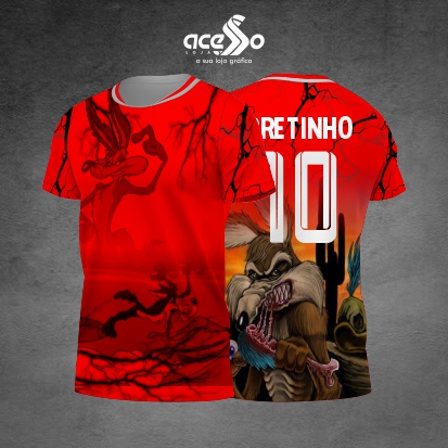 Template Interclasses - Camisa - Coyote - papaleguas vermelho 2025 - ARTE VETOR