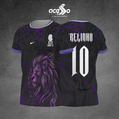 Template Interclasses - Camisa - Leão Violeta Flame Black 2025 - ARTE VETOR