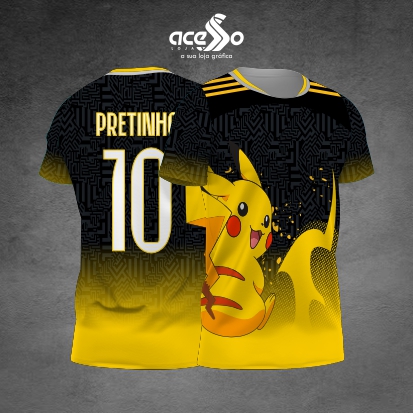 Template Interclasses - Camisa - Pikachu Pokémon amarelo 25 - ARTE VETOR