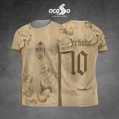 Template Interclasses - Camisa - Serpente Blossom bege 2025 - ARTE VETOR