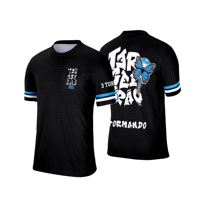 Template Formandos Camisa - Borboleta Azul Terceirão - ARTE VETOR