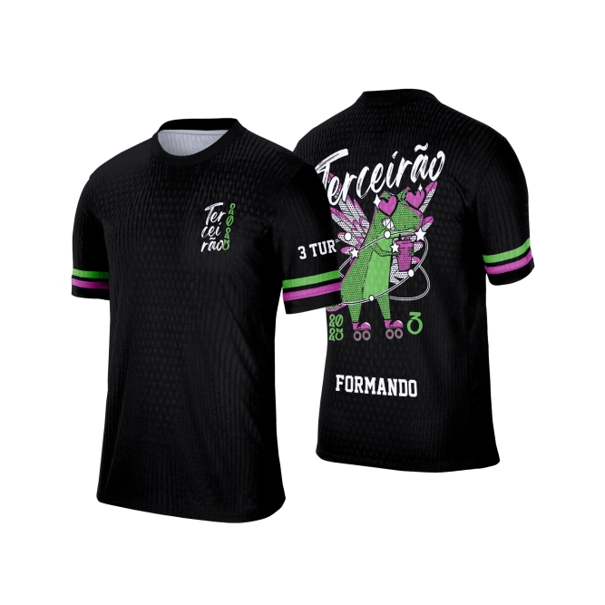Template Formandos Camisa - Dinossauro verde Terceirão - ARTE VETOR