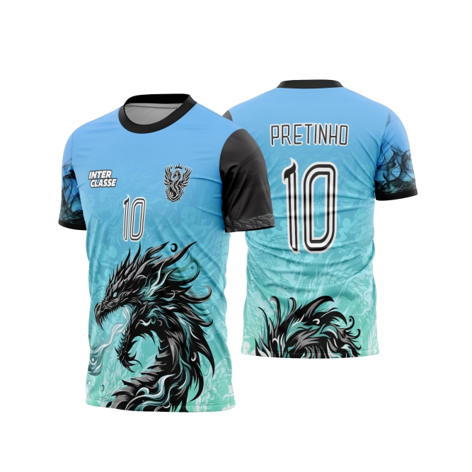 Template Interclasses - Camisa - Dragão Fogo celester 2026 - ARTE VETOR