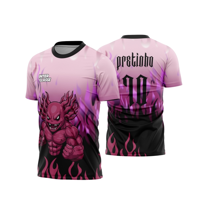 Template Interclasses - Camisa - Axolots fire pink 26 - ARTE VETOR