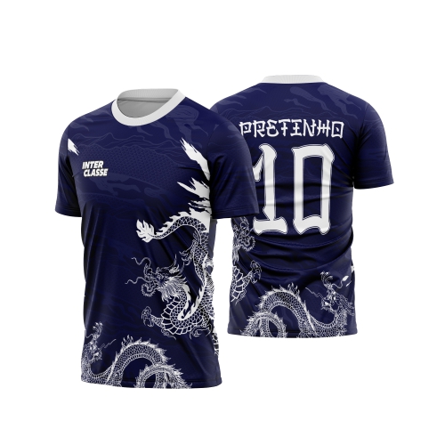 Template Interclasses - Camisa - Dragão Blue white 26 - ARTE VETOR
