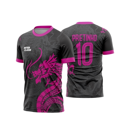 Template Interclasses - Camisa - Dragão chinês pink 26 - ARTE VETOR