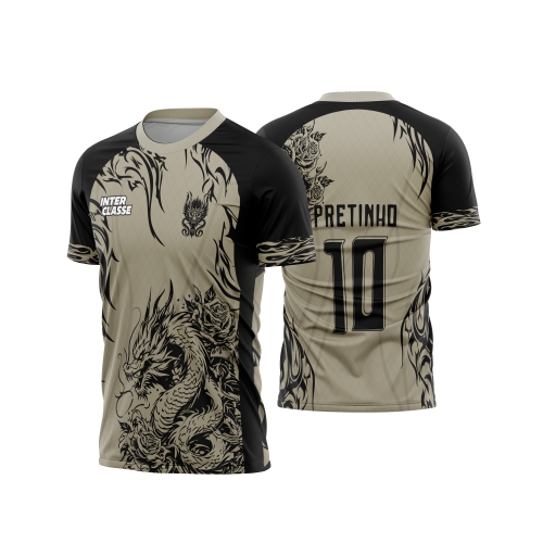 Template Interclasses - Camisa - Dragão creme negro 2026 - ARTE VETOR