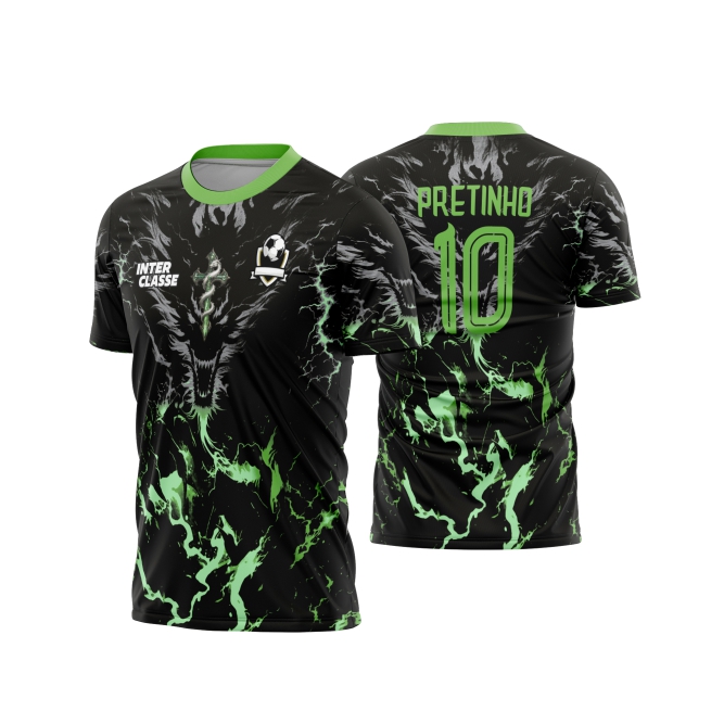 Template Interclasses - Camisa - Dragão Cruz verde 26 - ARTE VETOR