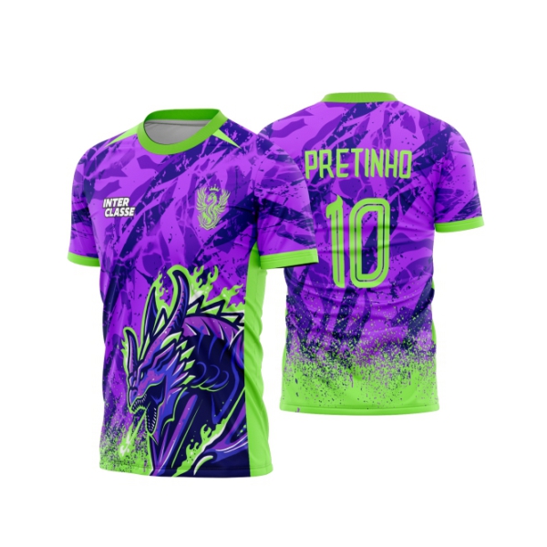 Template Interclasses - Camisa - Dragão Verde Flame 26 - ARTE VETOR