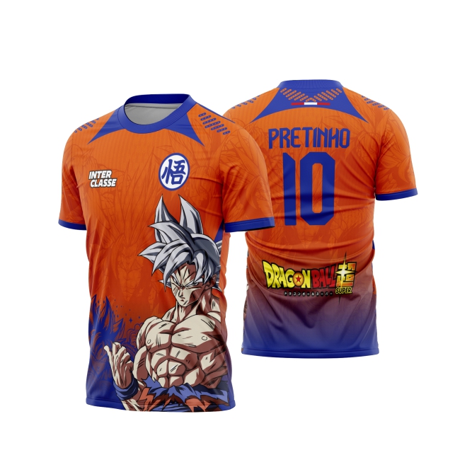 Template Interclasses - Camisa - Dragon Ball Orange - Goku white 26 - ARTE VETOR