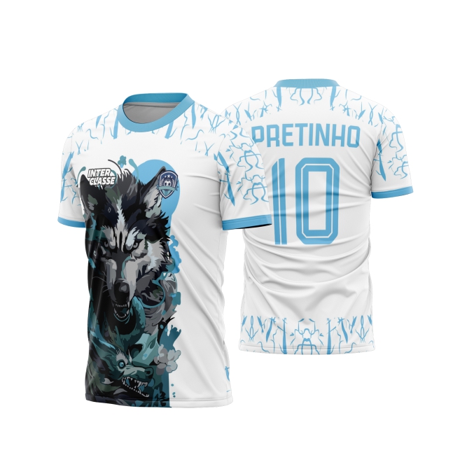 Template Interclasses - Camisa - Wolf Lineas blue 26 - ARTE VETOR