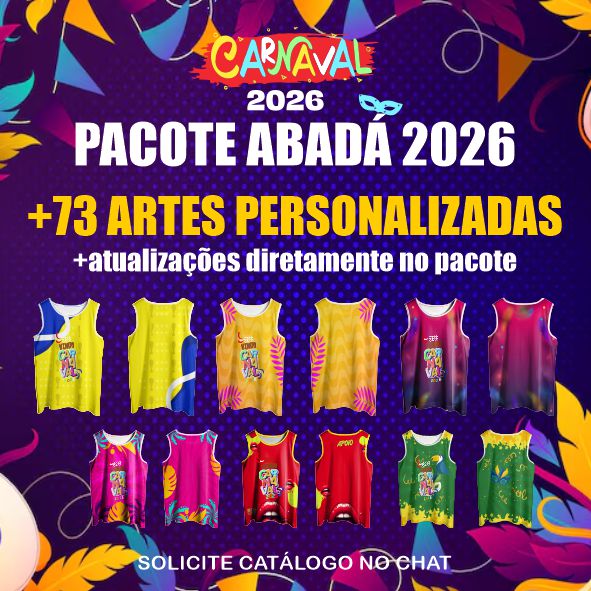 Template Camisa - Abadá CARNAVALESCO - PACOTE ABADÁ 2026 - Vetor