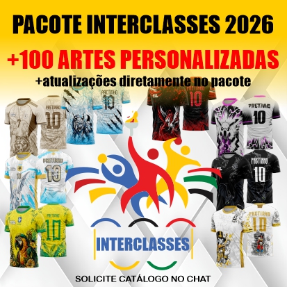 Pacote Camisas Template Interclasses 2026 - ARTE VETOR